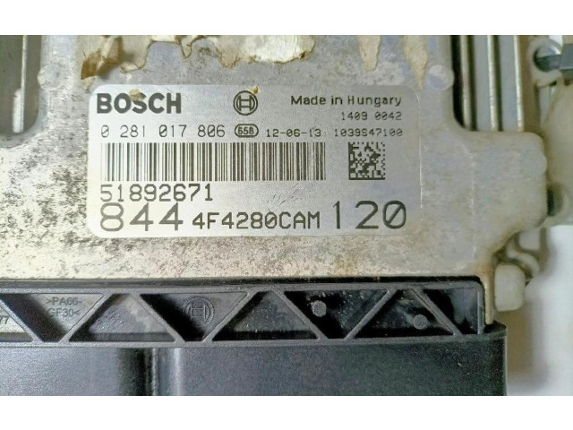 Блок управления двигателя 51853776, 0281017806 Lancia Delta