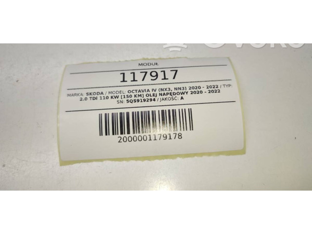 Блок комфорта 5QS919294 Skoda Octavia Mk4