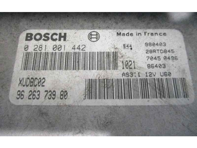 Řídící jednotka 9626373980, 0281001442 Peugeot 806 1998