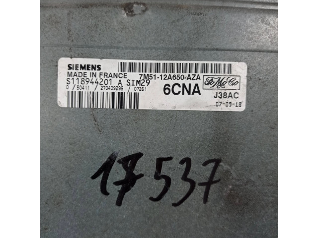 Řídící jednotka 7M51-12A650-AZA, S118944201A Ford Focus 2008
