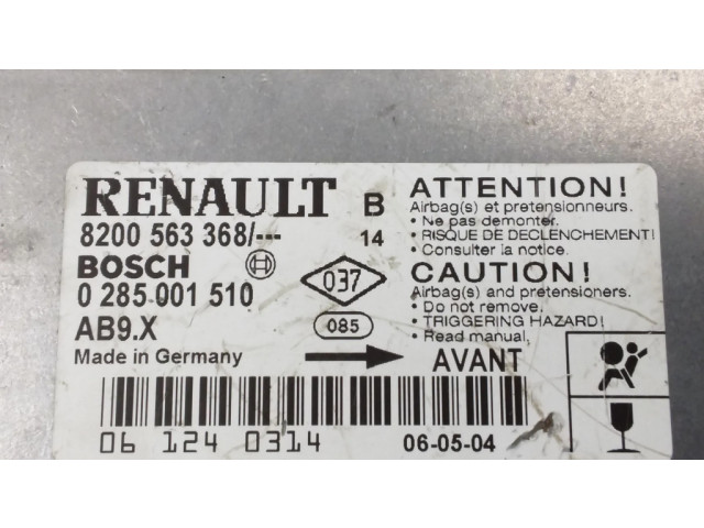 Блок подушек безопасности 0285001510, 8200563368   Renault Clio III