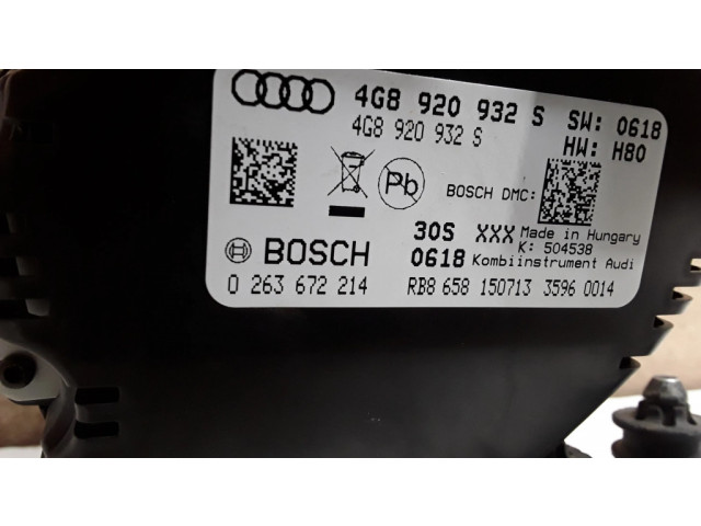 Přístrojová deska Audi A6 S6 C7 4G 2014 4G8920932S