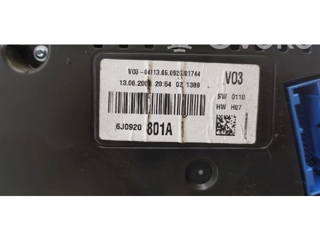 Přístrojová deska  Seat Ibiza IV (6J,6P) 2009 6J0920801A, 6J0920801A  