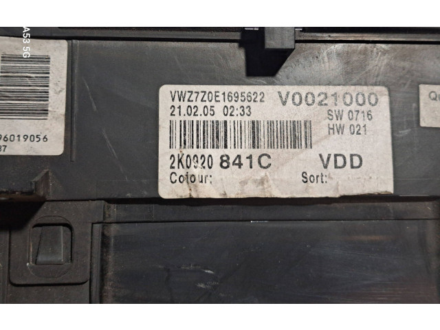 Панель приборов 2K0920841C, VWZ7Z0E1695622 Volkswagen Caddy