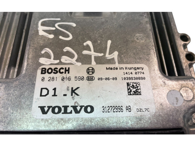 Блок управления двигателем Блок управления 31272996AB, 0281016590   Volvo C30