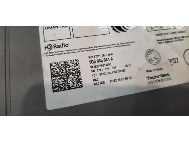 Радио/ проигрыватель CD/DVD / навигация 5Q0035864A, SKZAZ2R8814006 Skoda Fabia Mk3 (NJ)