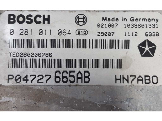 Генератор P04727665AB, 0281011064 Chrysler Voyager