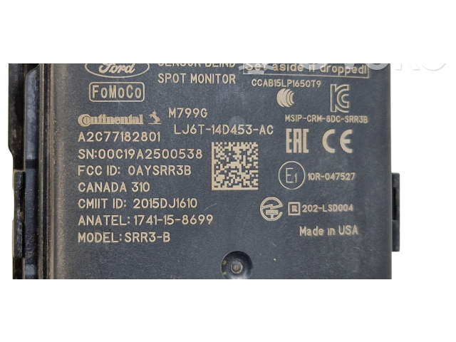 Blind spot module LJ6T14D453, LJ6T14D453AC Ford Escape IV