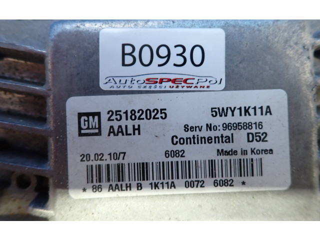 Блок управления двигателя 25182025, 5WY1K11A Chevrolet Spark
