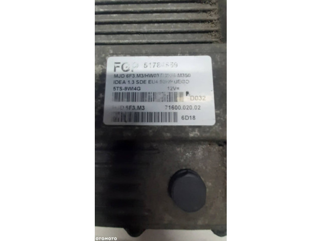 Блок управления двигателя 51784559, 5TS9W4G Lancia Musa