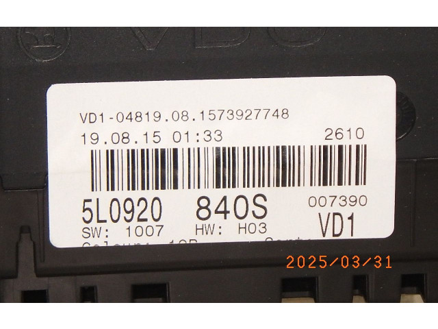 Спидометр (приборный щиток) Skoda Yeti (5L)