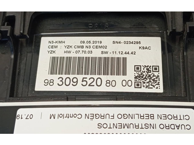Přístrojová deska  Citroen Berlingo 2019 9830952080  