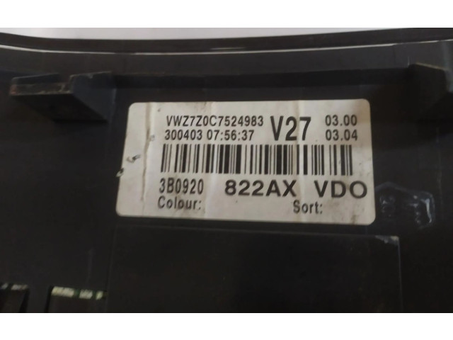 Панель приборов 3B0920822AXVDO   Volkswagen PASSAT       