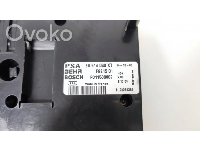 Блок управления климат-контролем 96514030XT, F011500007 Citroen Xsara Picasso