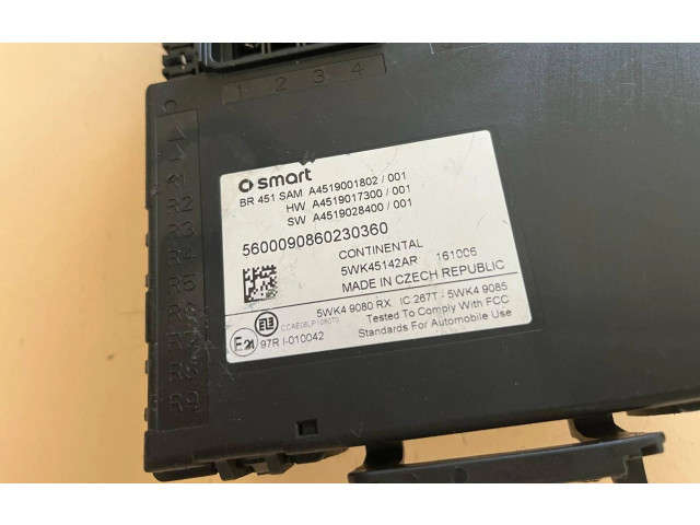   Pojistková skříňka A4519001802, A4519017300   Smart ForTwo II 2012