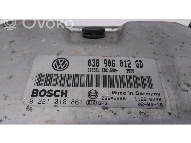 Блок управления двигателя 038906012GD, 0281010861 Skoda Fabia Mk1 (6Y)