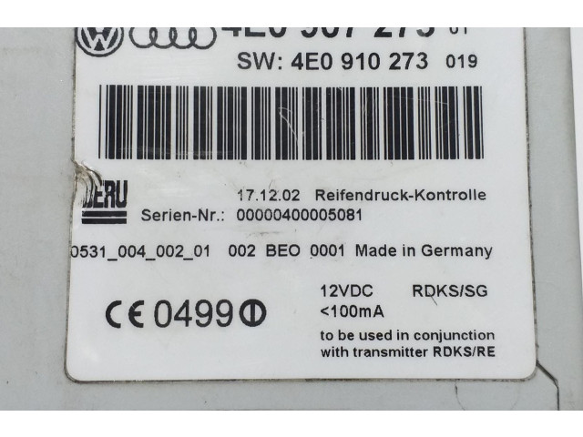 Блок управления 4E0907273, 57817   Audi A8 S8 D3 4E