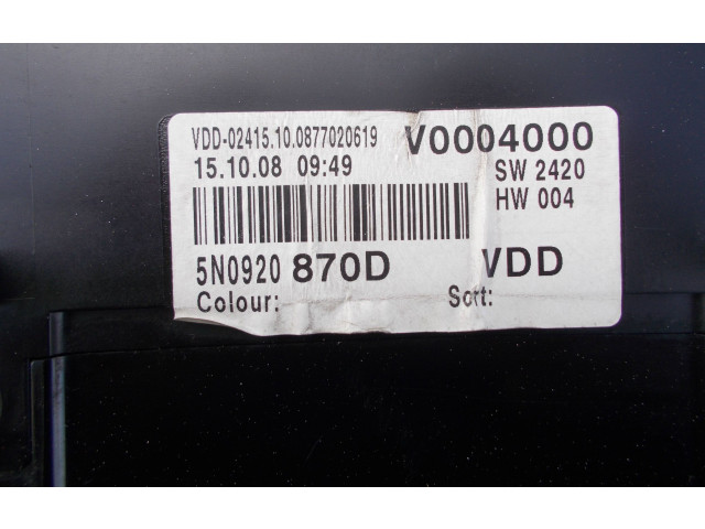 Přístrojová deska Volkswagen Tiguan 2009 5N0920870D, 5N0920870D