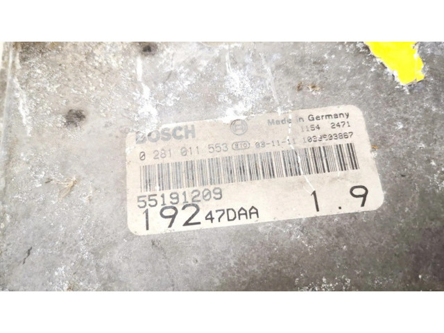 Řídící jednotka 55191209, 0281011553 Fiat Stilo 2004