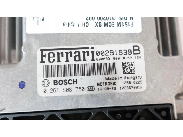 Блок управления двигателя 291539, 0261S08750 Ferrari 488 Pista