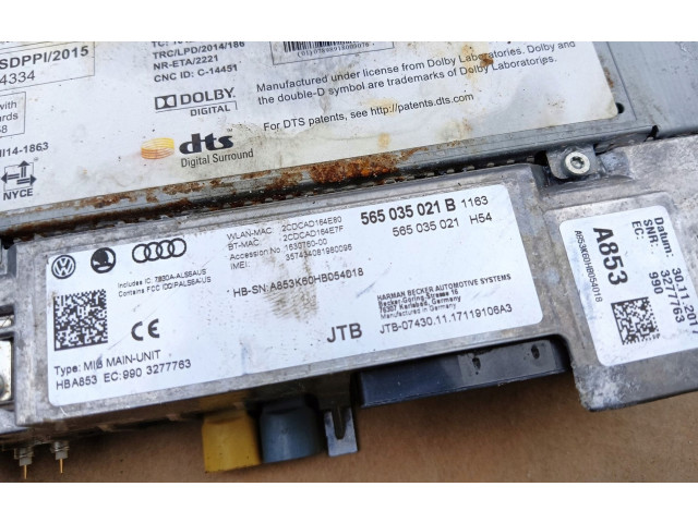 Считывающее устройство CD/DVD навигации (GPS) 565035021B, 2018R   Skoda Kodiaq  