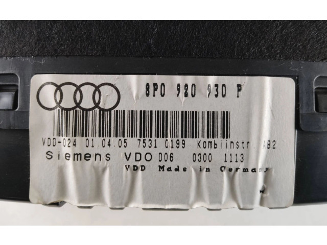 Панель приборов 8P0920930P Audi A3 S3 8P