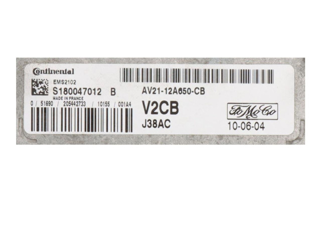 Řídící jednotka AV2112A650CB Ford Fiesta 2010