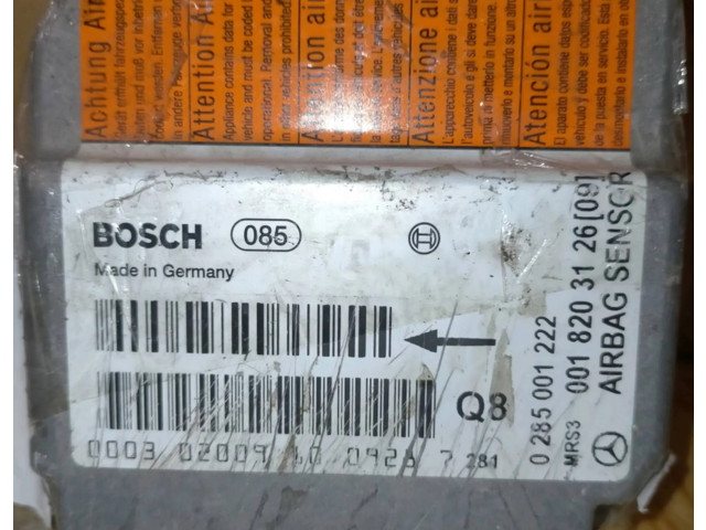 Блок подушек безопасности A0018203126, 0285001222   Mercedes-Benz A W168