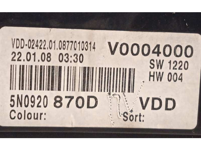 Přístrojová deska Volkswagen Tiguan 2008 5N0920870D, 5N0920870DZ02