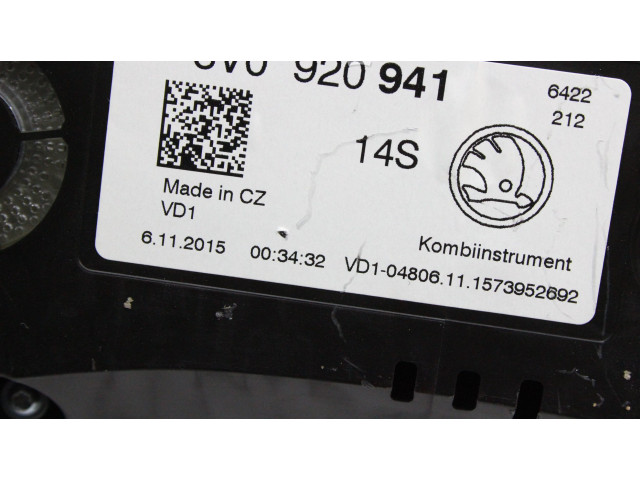 Спидометр (приборный щиток) 3V0920941 Skoda Superb B8 (3V)