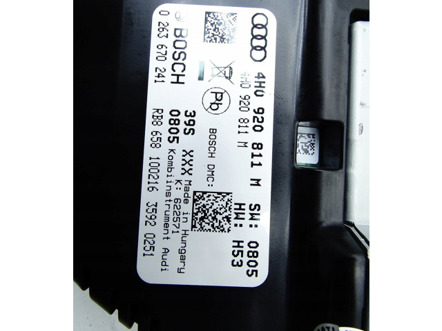 Přístrojová deska Audi A8 S8 D4 4H 2014 4H0920811M