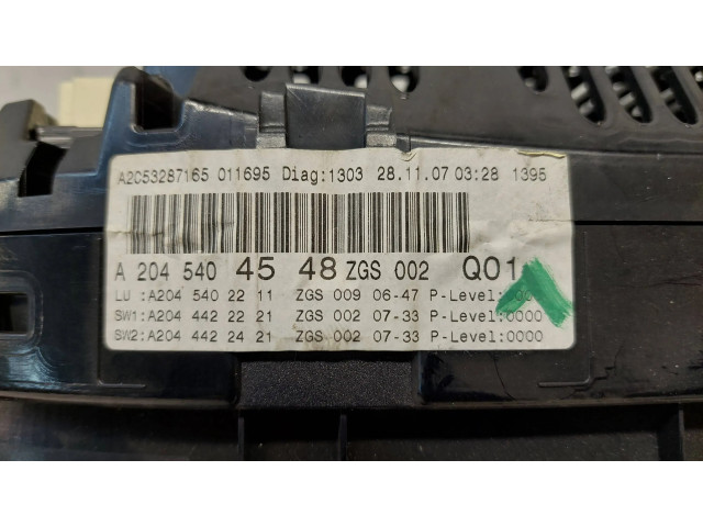 Přístrojová deska Mercedes-Benz C W204 2008 A2045402211, A2044422221