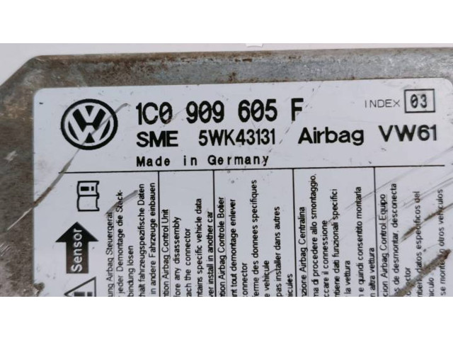 Блок подушек безопасности 1C0909605F, 5WK43131   Skoda Fabia Mk2 (5J)
