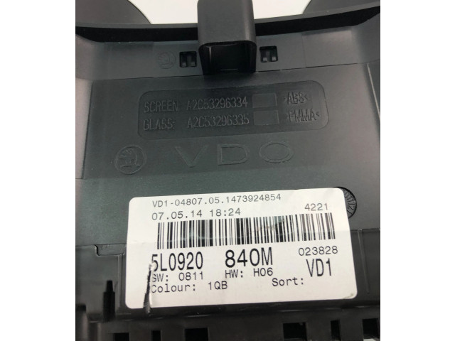 Панель приборов 5L0920840M Skoda Yeti (5L)