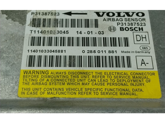 Блок подушек безопасности 31658440, 31387523   Volvo V60