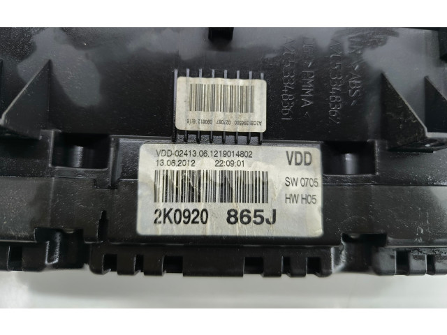 Přístrojová deska  Volkswagen Caddy 2012 2K0920865J  