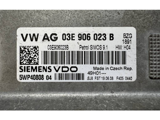 Блок управления двигателя 03E906023B, 5WP4080804   Skoda Fabia Mk2 (5J)
