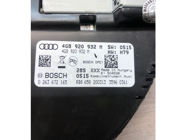Панель приборов 4G8920932M, 0263672165   Audi A6 S6 C7 4G       