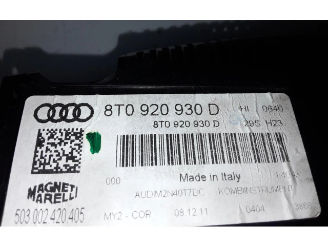 Спидометр (приборный щиток) 8T0920930D Audi A5 Sportback 8TA