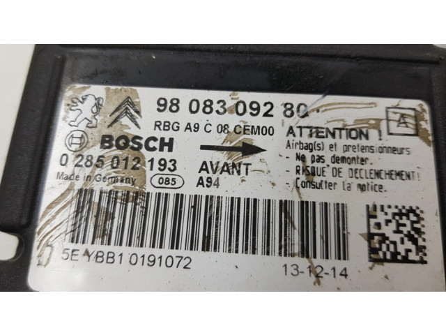 Блок подушек безопасности 9808309280 Peugeot 2008 I