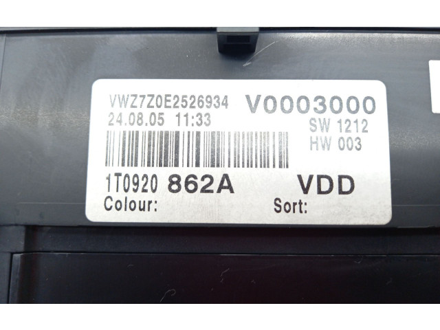 Панель приборов 1T0920862A Volkswagen Caddy