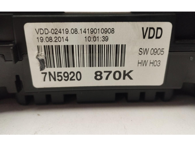 Přístrojová deska Seat Alhambra (Mk1) 2015 7N5920870K