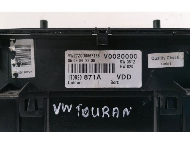 Панель приборов 106679, 1T0920871A   Volkswagen Touran I       