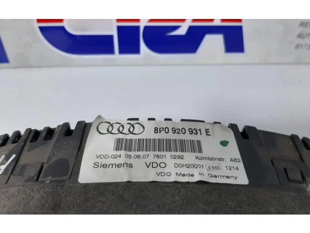 Панель приборов 8P0920931E   Audi A3 S3 A3 Sportback 8P       