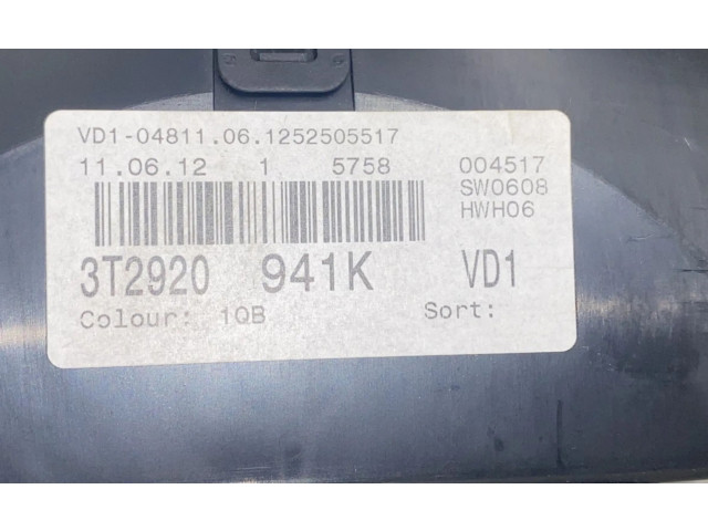 Спидометр (приборный щиток) 3T2920941K Skoda Superb B6 (3T)