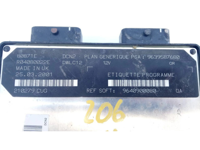 Блок управления двигателя R04080022E, 9640900080 Peugeot 206