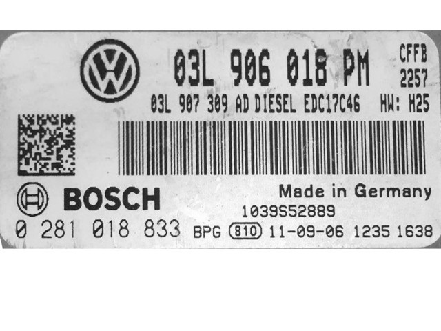 Řídící jednotka 03L906018PM, 0281018833   Volkswagen Beetle A5 2011