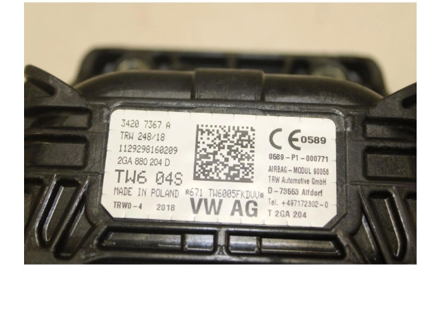 Надувная подушка для пассажира     34207367A    Volkswagen T-Roc 