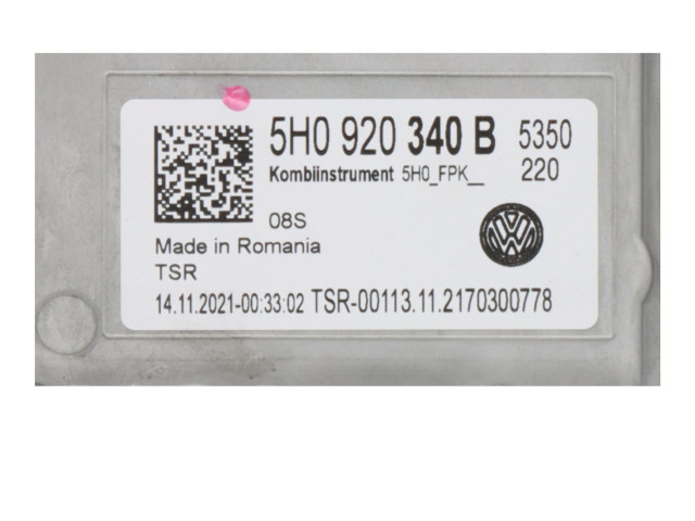 Панель приборов 5H0920340B Volkswagen Golf VIII