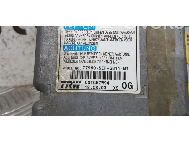 Блок подушек безопасности 77960SEFG811M1 Honda Accord